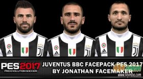 PES2017 巴尔扎利、博努奇、基耶利尼3名球员脸型补丁