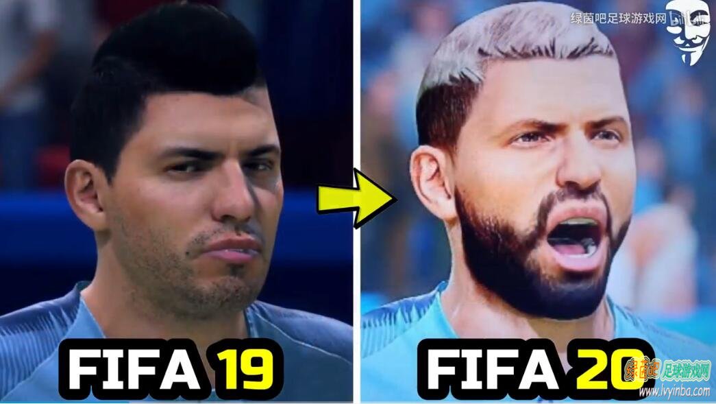 FIFA20vsFIFA19球员脸型对比（一）