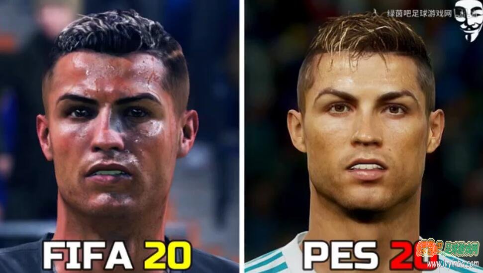 PES2020 vs FIFA20一些球员脸型对比（二）